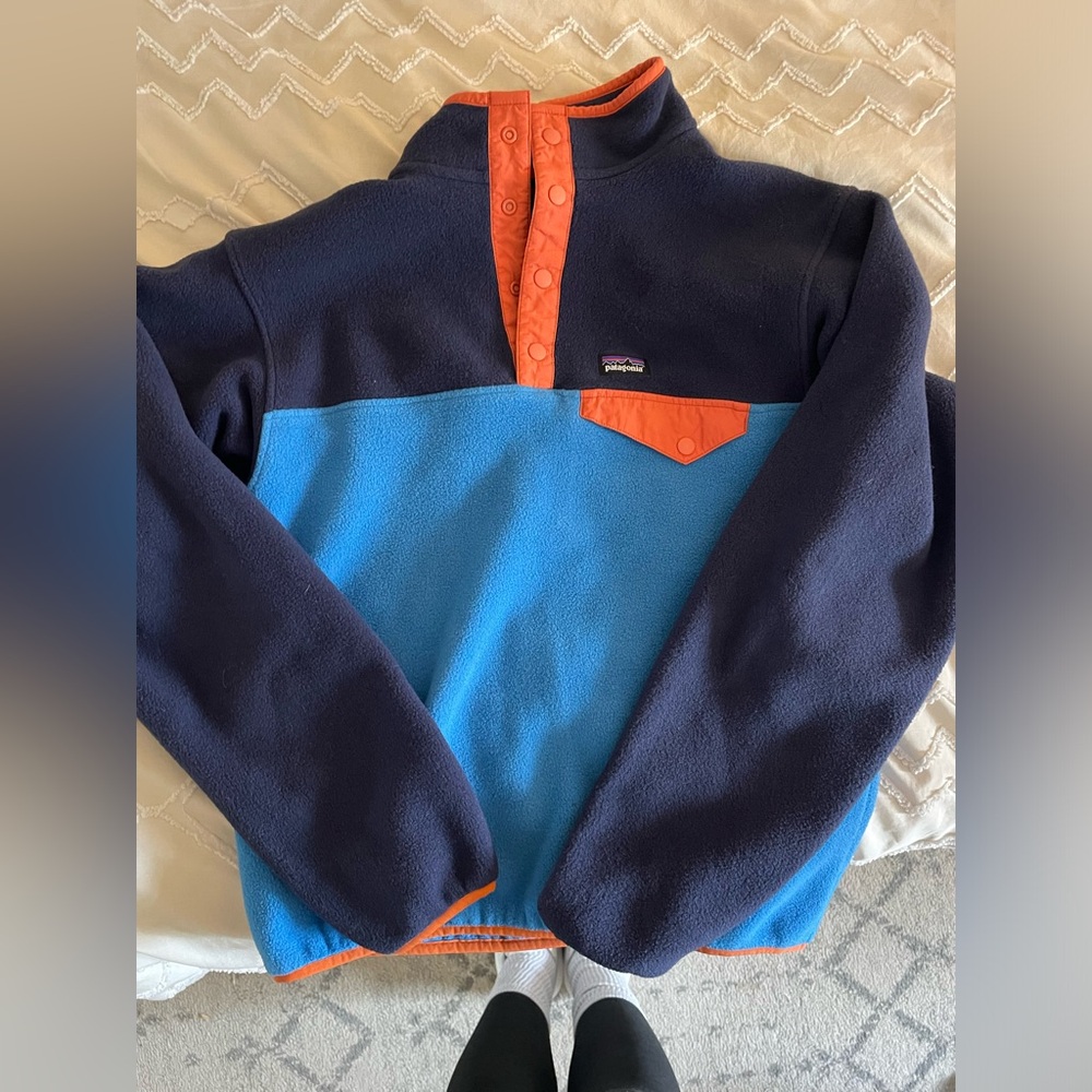 Patagonia Synchilla Fleece Jacket - Orange and Blue